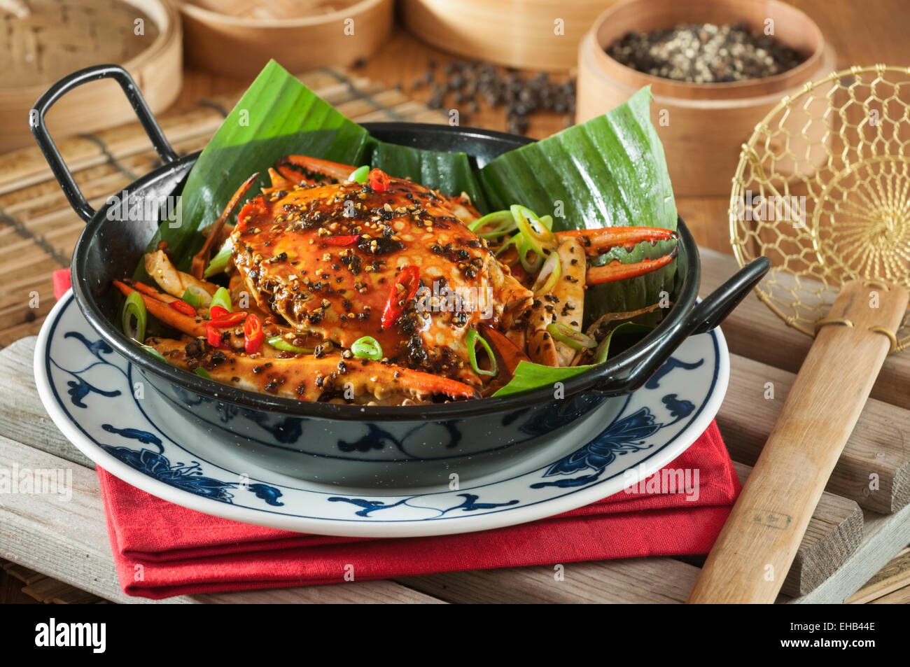 Singapur schwarzen Pfeffer Krabbe. Stockfoto