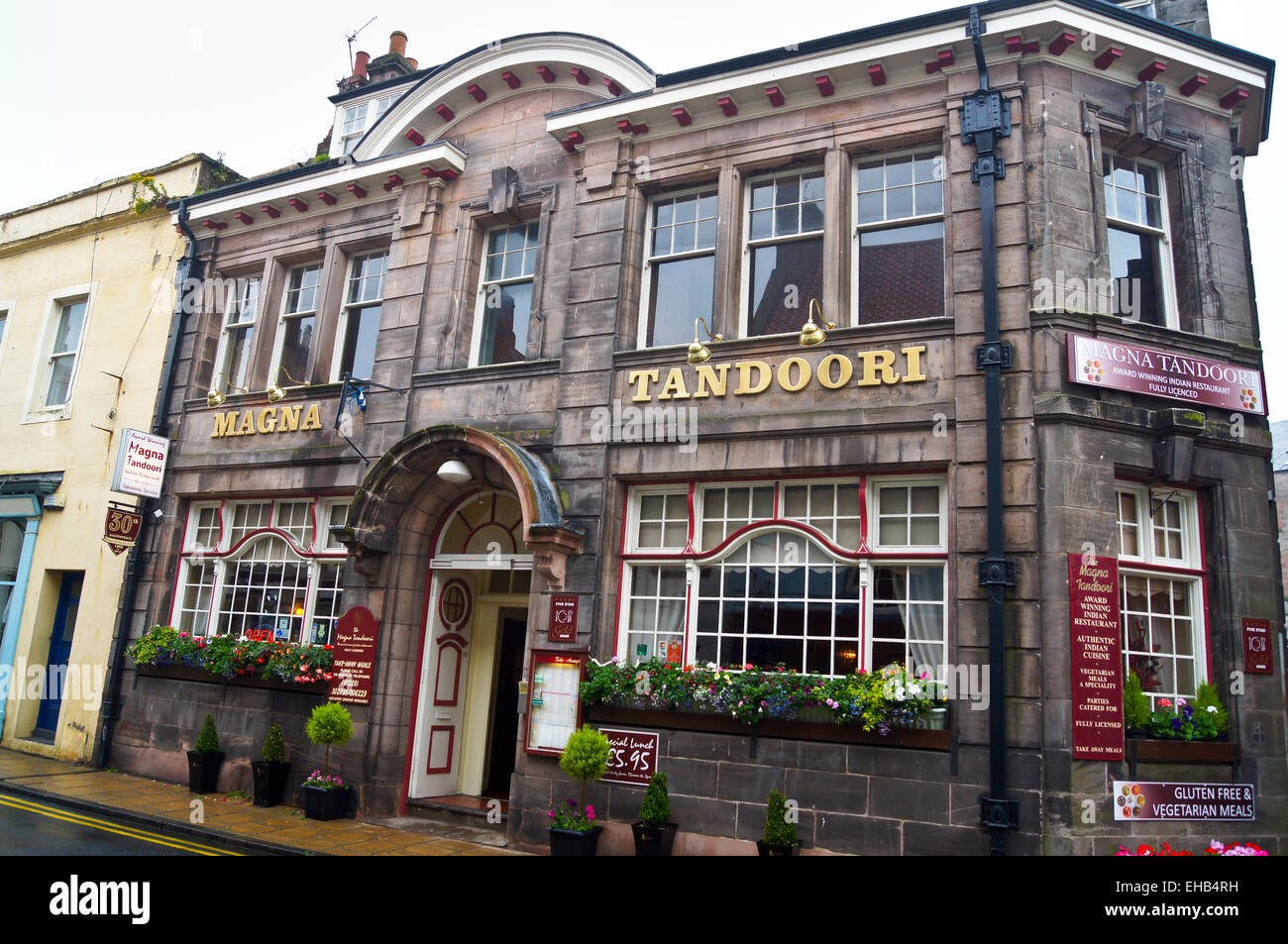 Magna Tandoori Indian Restaurant in einem georgianischen Stadthaus, Berwick-upon-Tweed, Northumberland, England Stockfoto