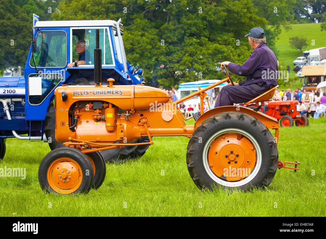 Klassische Traktor Allis Chalmers. Skelton Show Cumbria, England, UK. Stockfoto