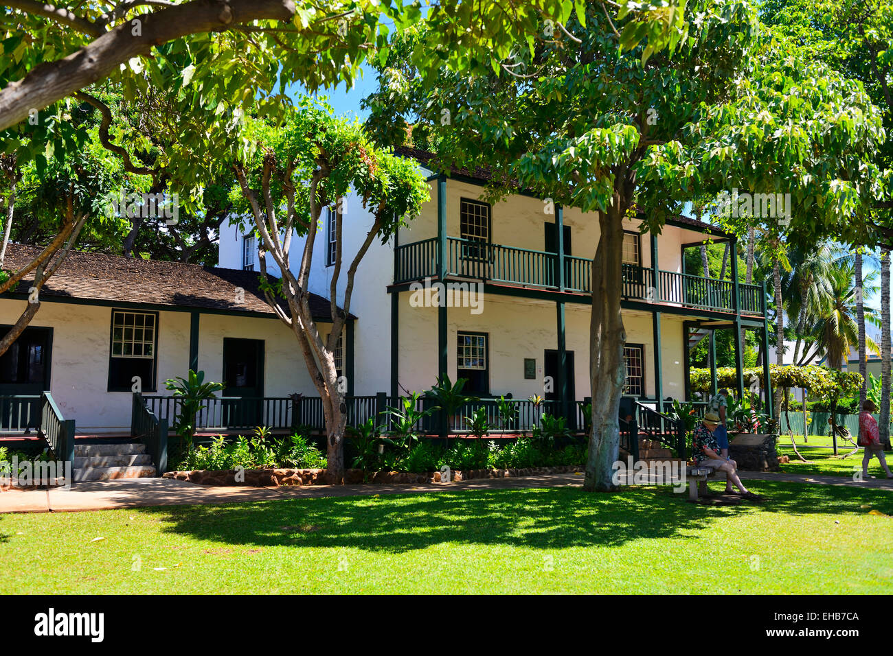 Historische Baldwin-Haus auf Front Street, Lahaina, Maui, Hawaii, USA Stockfoto