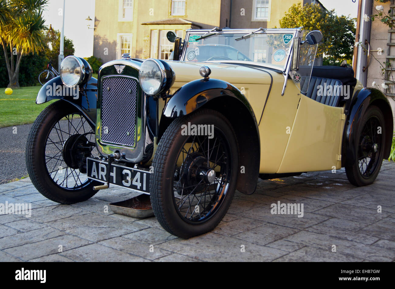 1935 Austin sieben spritzig 2-Sitzer-Tourer geben Sie AEB, gelb, Kirkwall Orkneyinseln, Schottland Stockfoto