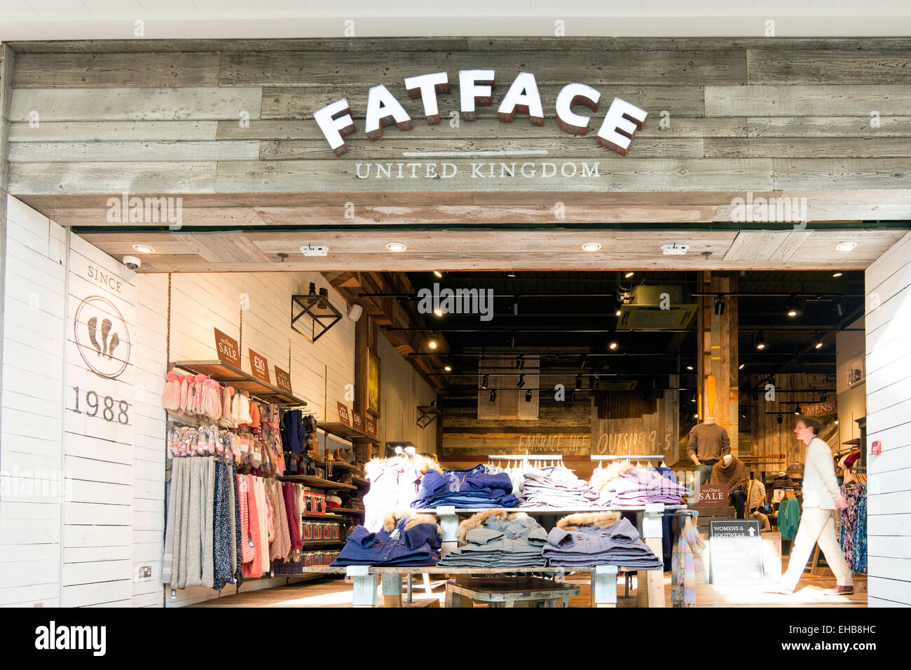 Fat Face Store Cribbs Causeway in der Nähe von Bristol, UK. Stockfoto