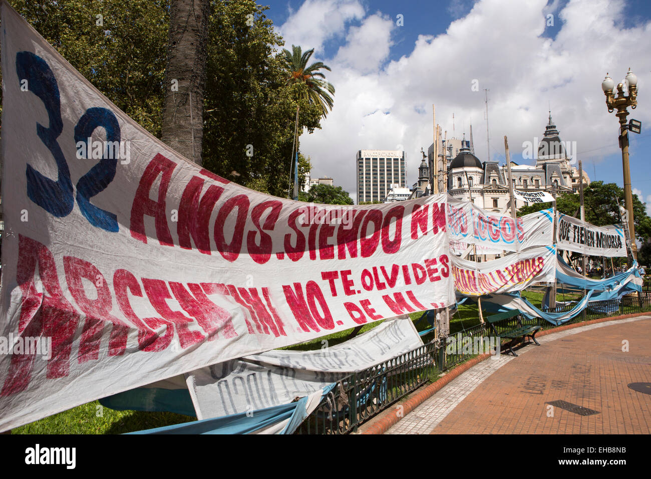 Argentinien, Buenos Aires, politischer Protest gegen die Behandlung der Falklandinseln Krieg Familien Stockfoto