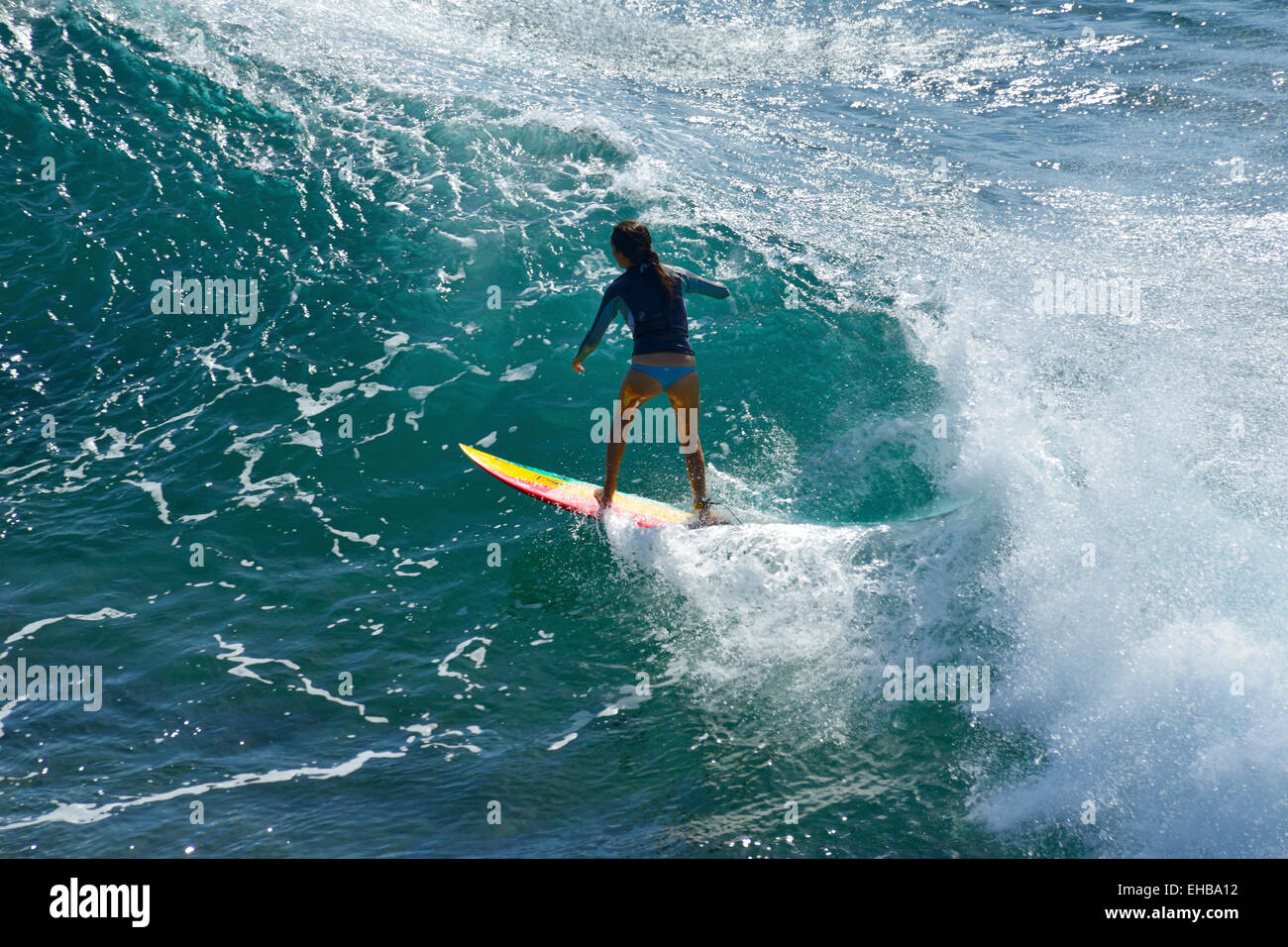 Surfer auf Honolua Bay auf Maui, Hawaii, USA Stockfoto