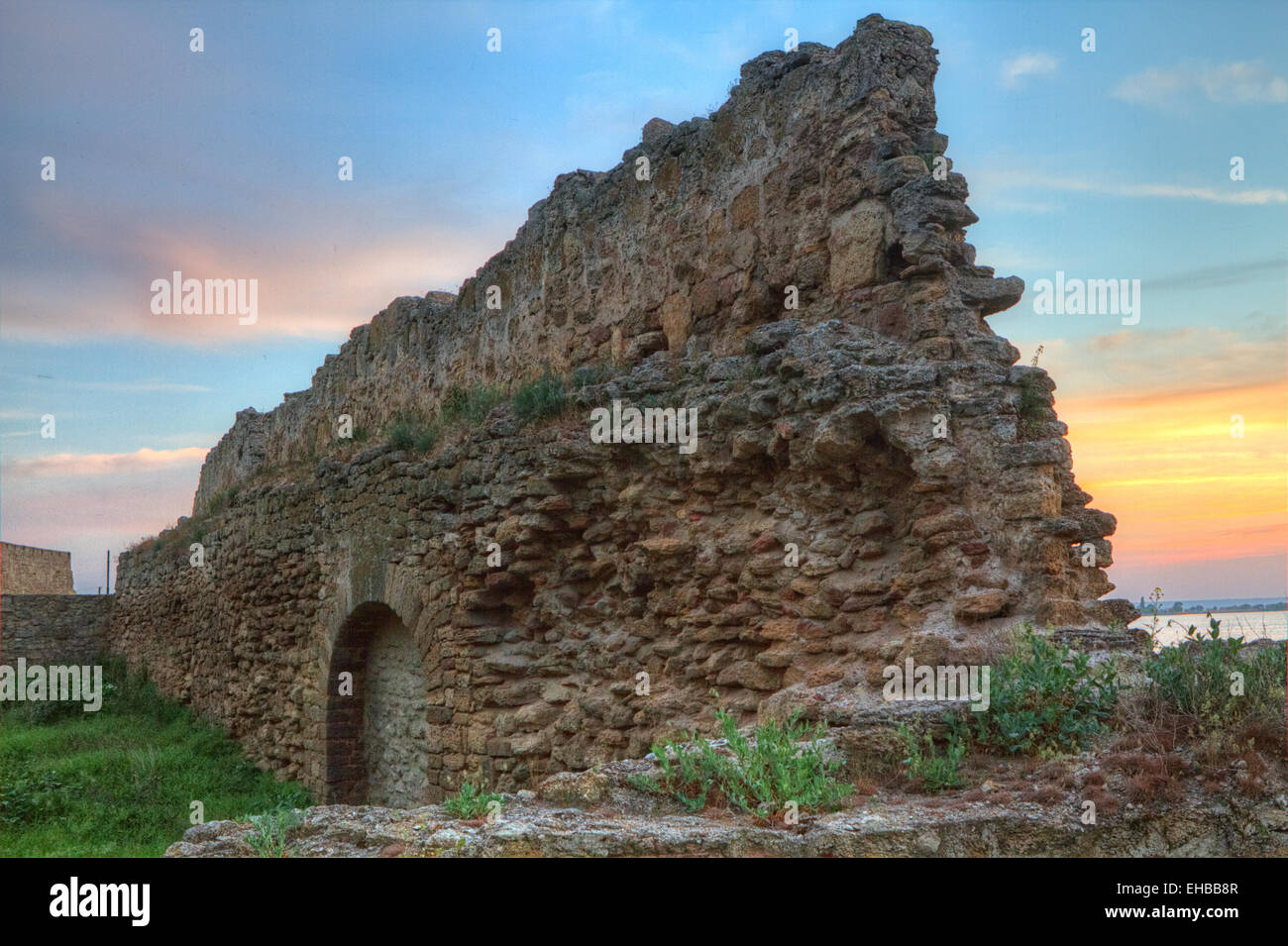 Zitadelle an der Mündung der Dnjestr Stockfoto