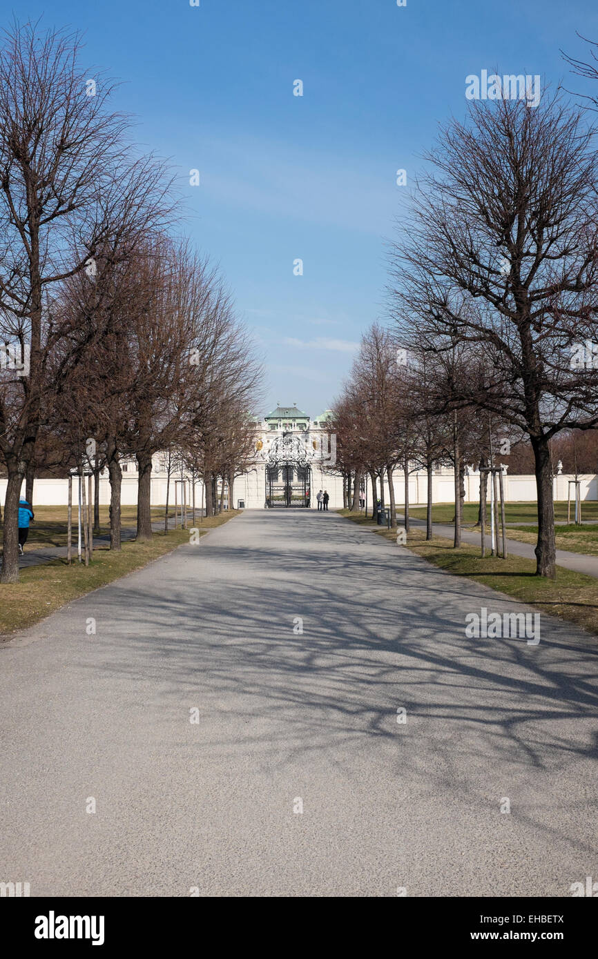Belveder-Palast, Wien, in einem sonnigen Frühlingstag Stockfoto