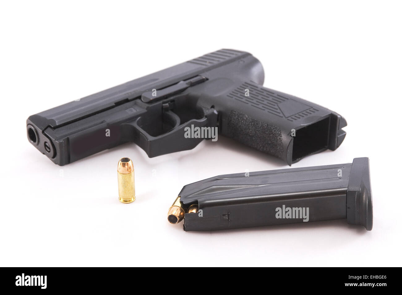 Pistole und Munition Stockfoto