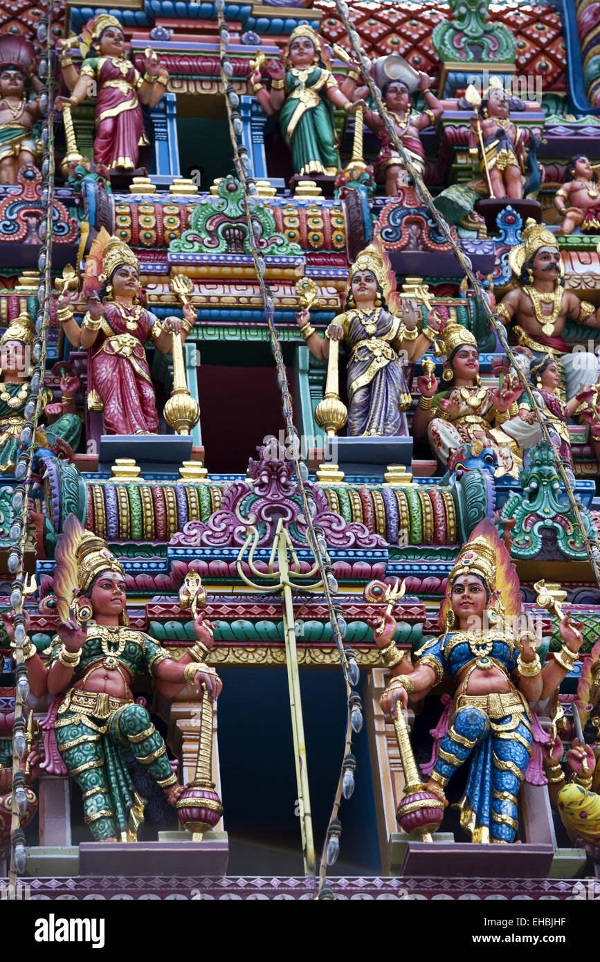 Detail von einem indischen hindu-Tempel Stockfoto