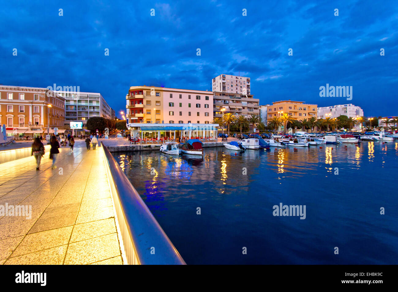 Blaue Stunde Zadar Blick Stockfoto