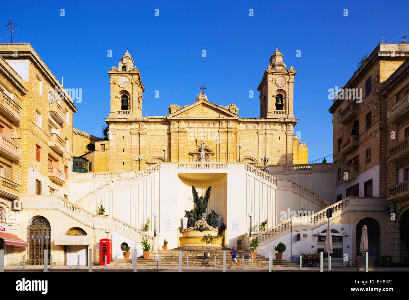Mediterranen Europa, Malta, die drei Städte, Vittoriosa (Birgu), Unbefleckte Empfängnis-Kirche Stockfoto