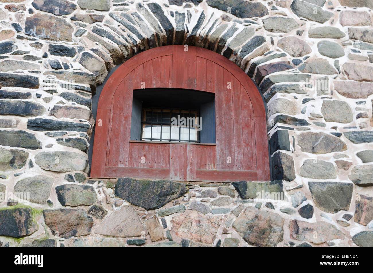 die alten Fenster Att Burg Skansen Kronan in Göteborg Stockfoto