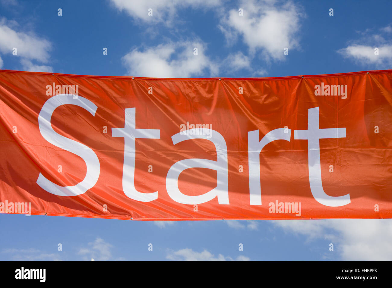 Startlinie für ein Marathonrennen Stockfoto