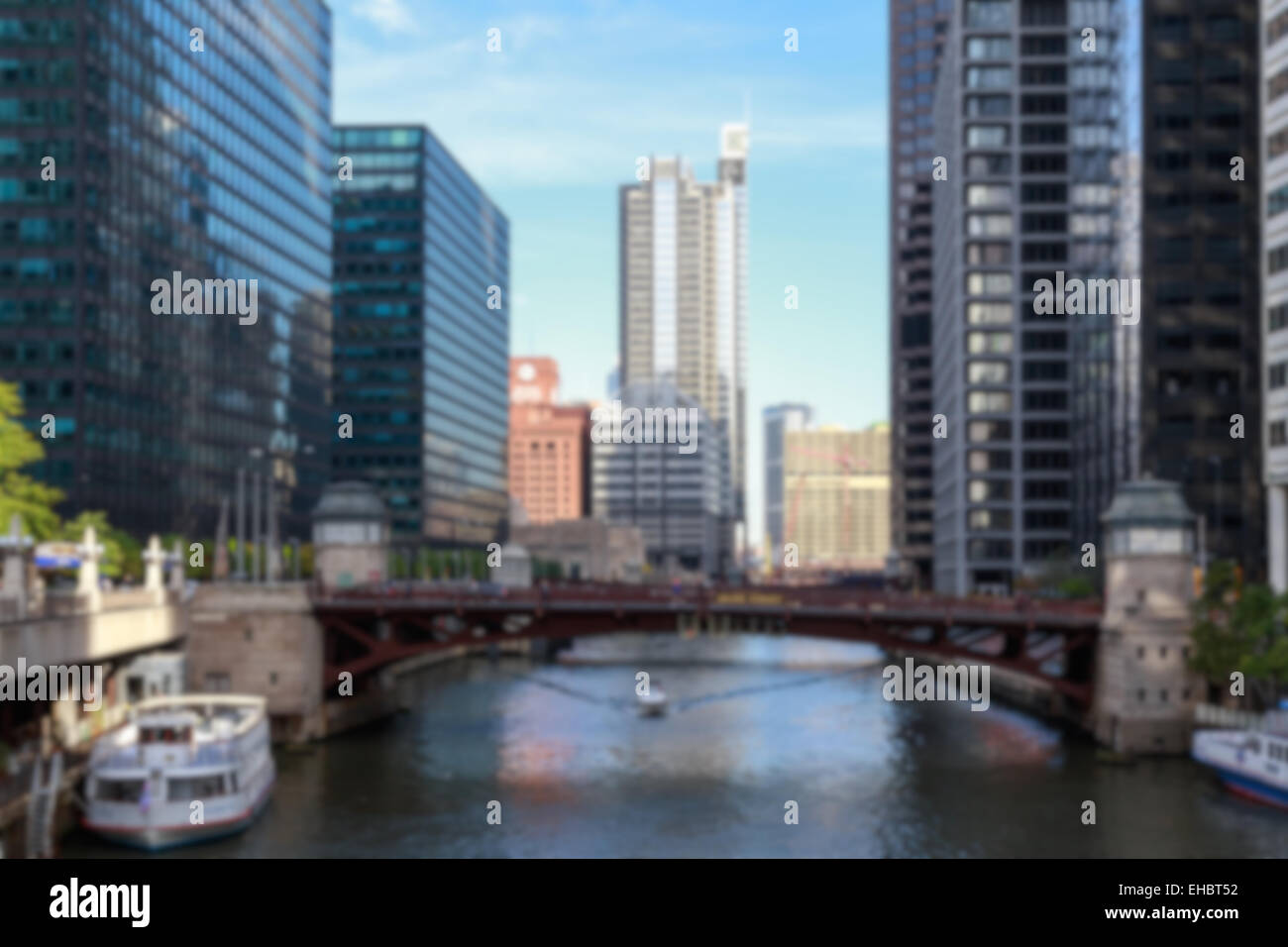Chicago Stadtbild unscharf Hintergrund. Stockfoto