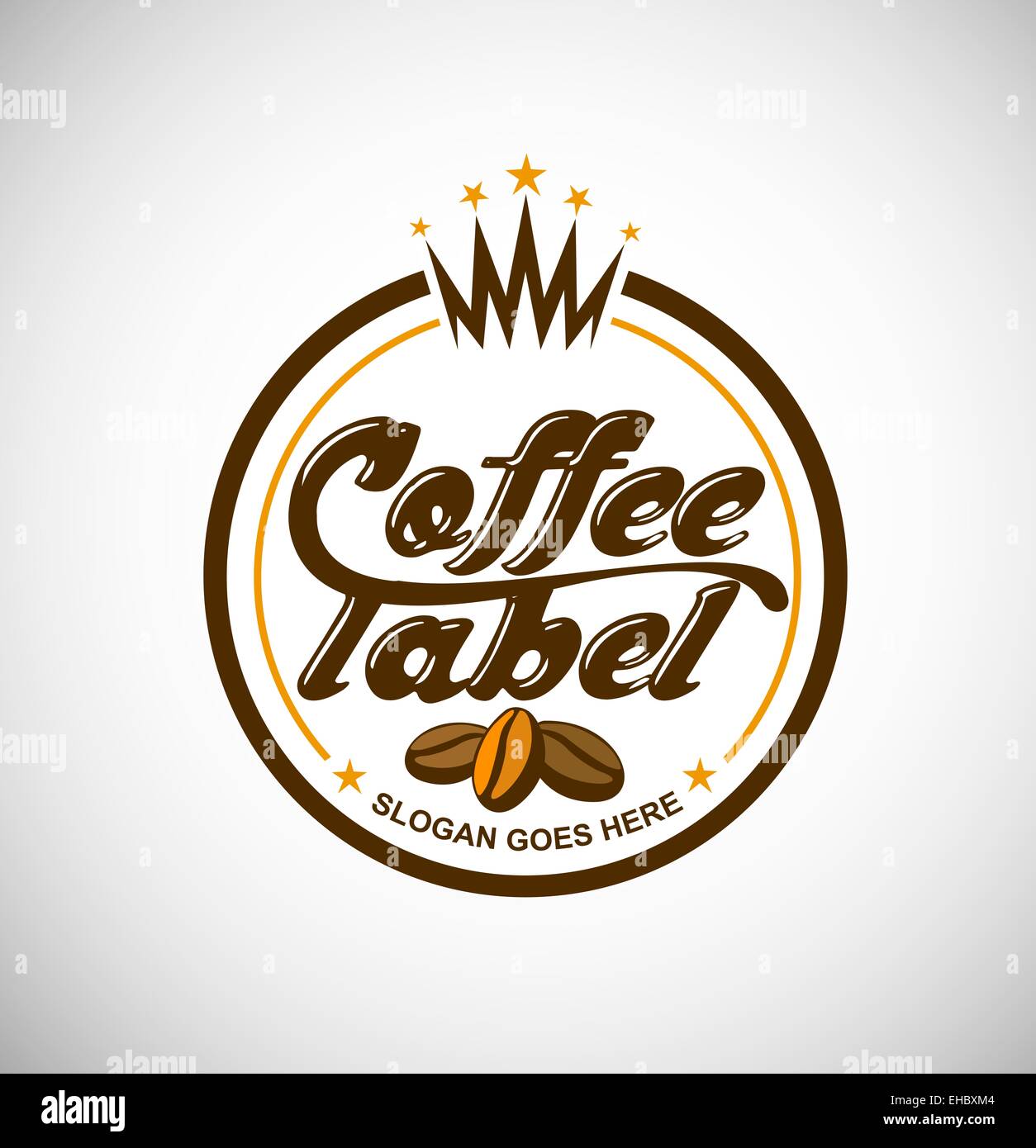 Kaffee-Logo Vektor. Kreative Label für ein Kaffee-Geschäft Stockfoto