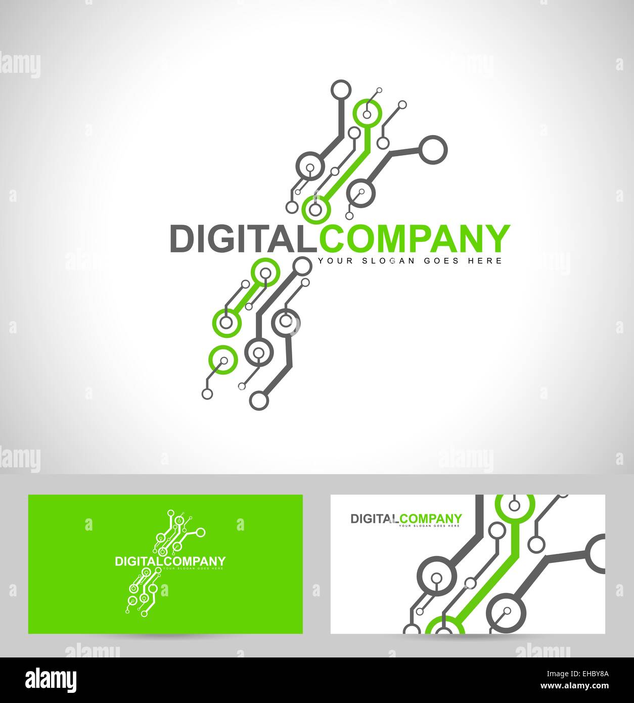 Digitale Elektronik-Logo-Design. Kreative elektronische Schaltungen Logo Vektor Stockfoto