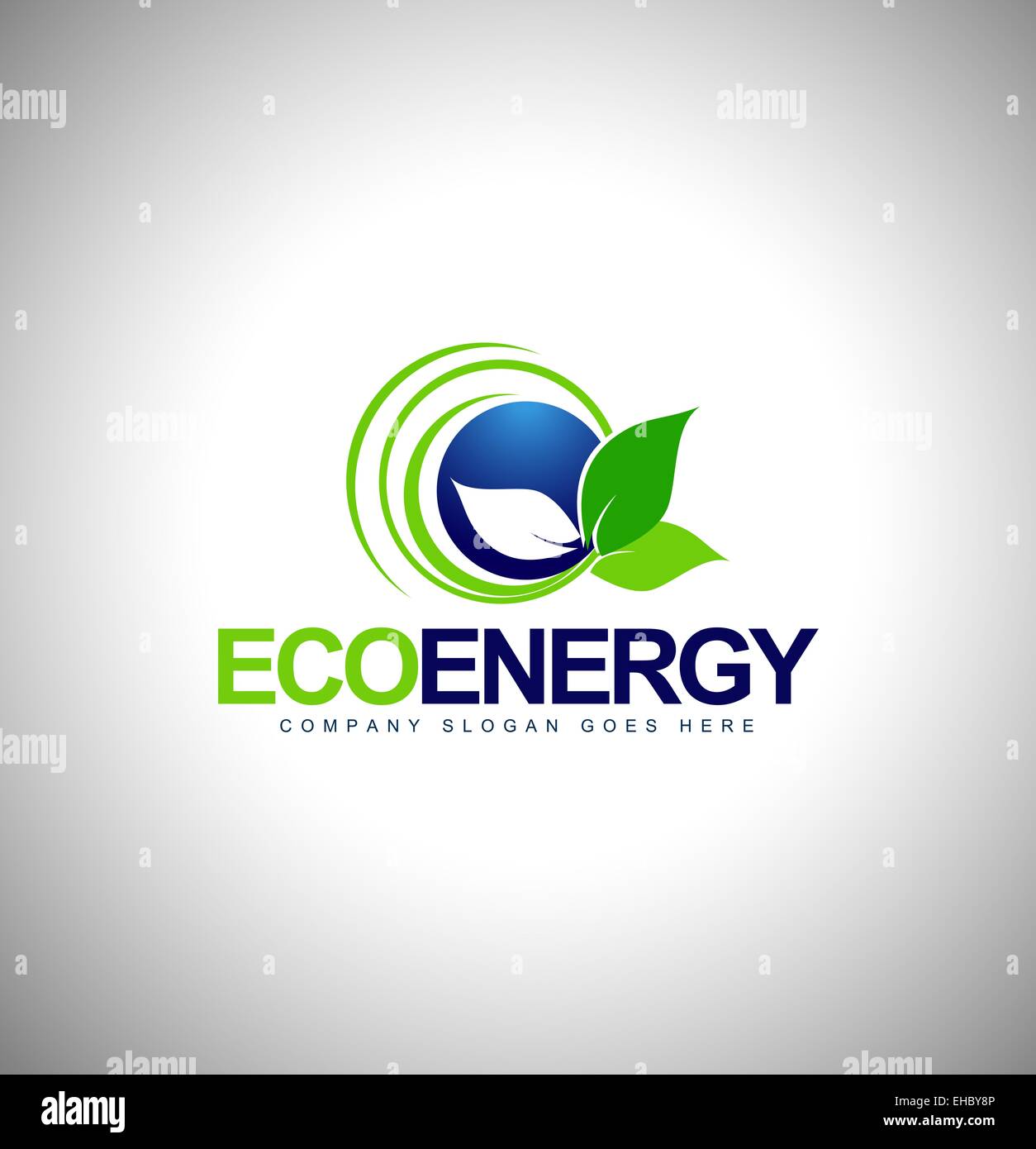 Eco Logo Energiekonzept. Kreative Blatt Vektor-logo Stockfoto
