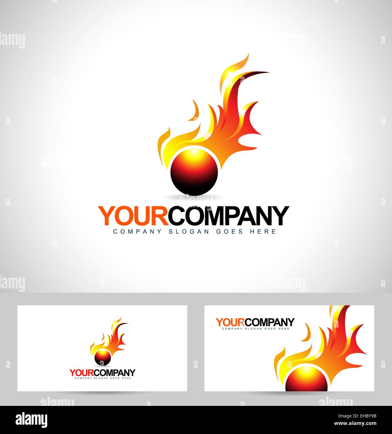 Feuer Flamme Logo. Kreative Vektor-Logo-Design mit heißen Feuer Flammen Stockfoto