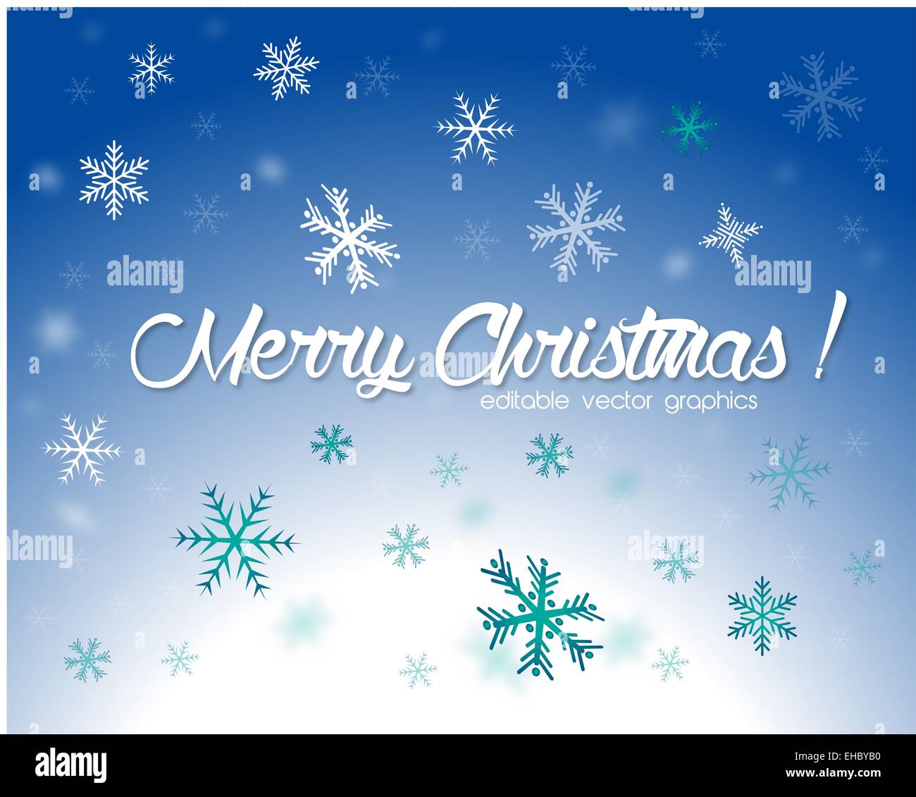 Frohe Weihnachten Hintergrund Illustration Vektor mit Show-Flocken Stockfoto