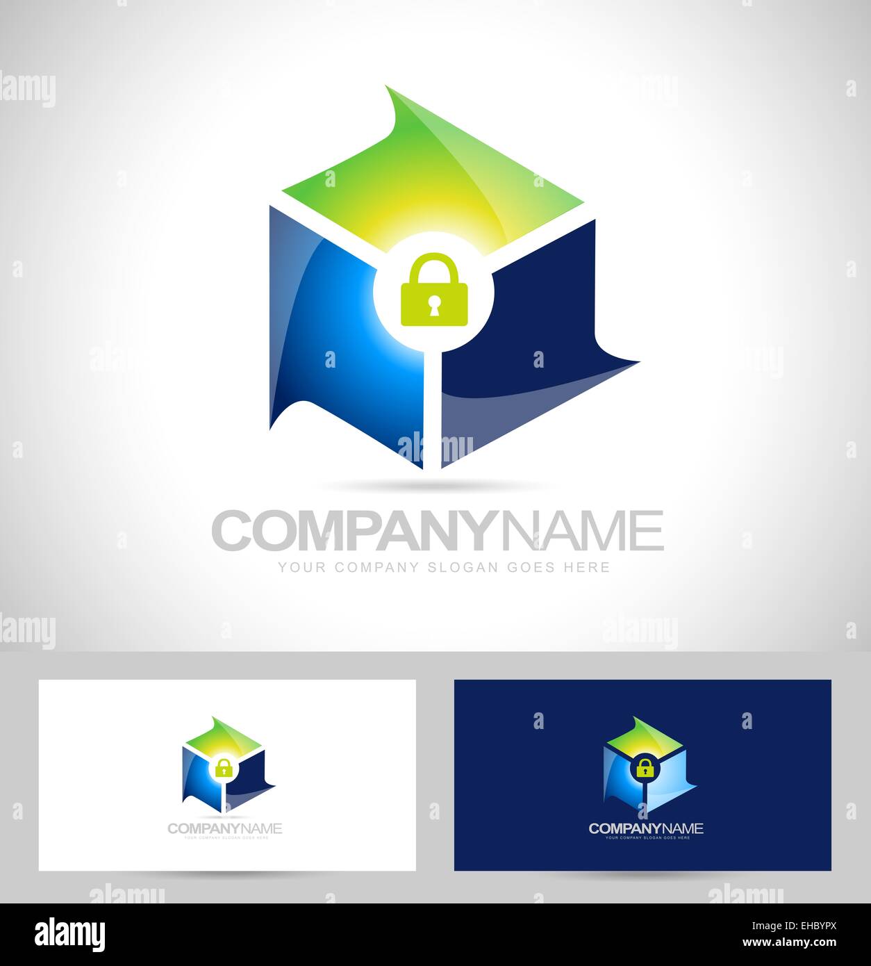 Sicherheitskonzept zu sichern. Datensicherheit-Anti-Virus-Icon-Design mit Visitenkarte Vorlage. Stockfoto