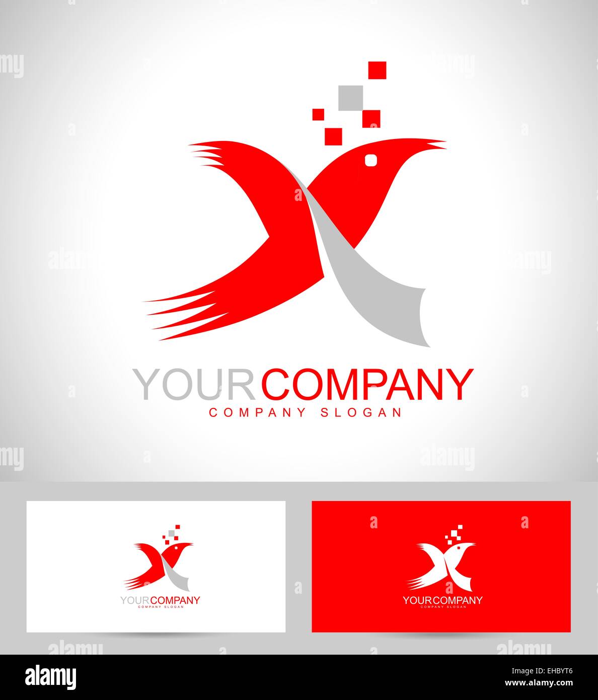 Kreative Logo-Design. Buchstabe X-Logo-Design mit stilisierten Vogel Konzept und Visitenkarte Vorlagendesign. Stockfoto