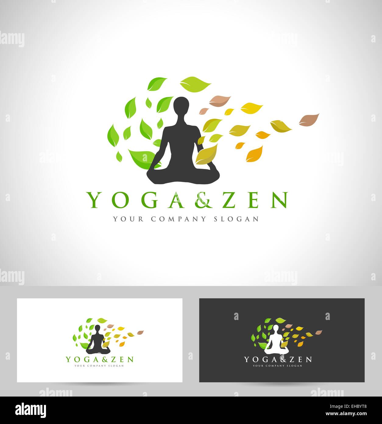 Yoga-Logo-Design. Kreative Yoga Symbol mit Yogaposition Stockfoto