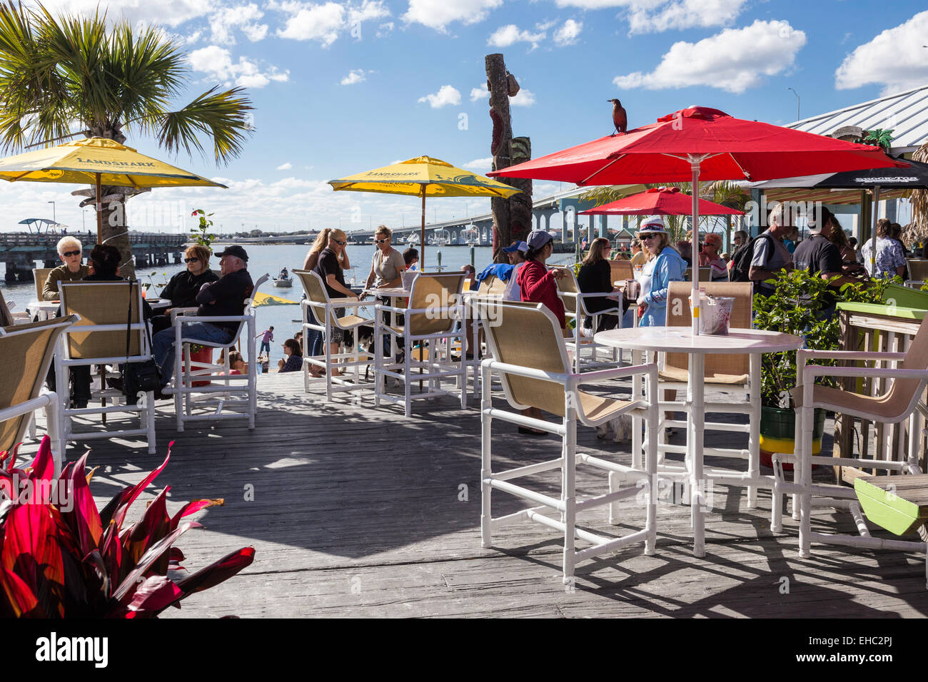 Strände-Restaurant Speisedeck Vilano Beach, Florida Stockfoto