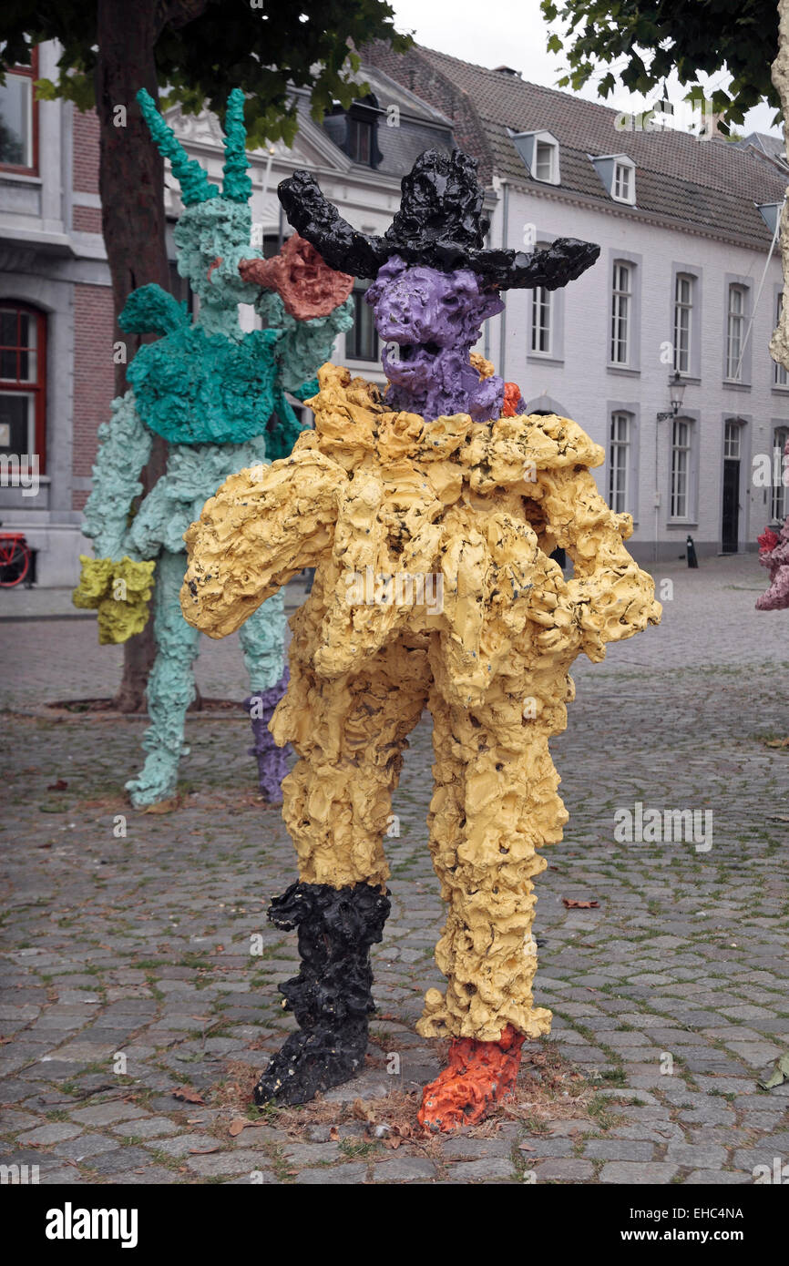 Teil der Karneval Musikband Skulptur im Vrijthof-Platz, Maastricht, Limburg, Niederlande. Stockfoto