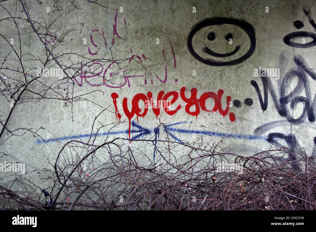 Ein Graffiti Mit Der Nachricht Ich Liebe Dich Stockfotografie Alamy
