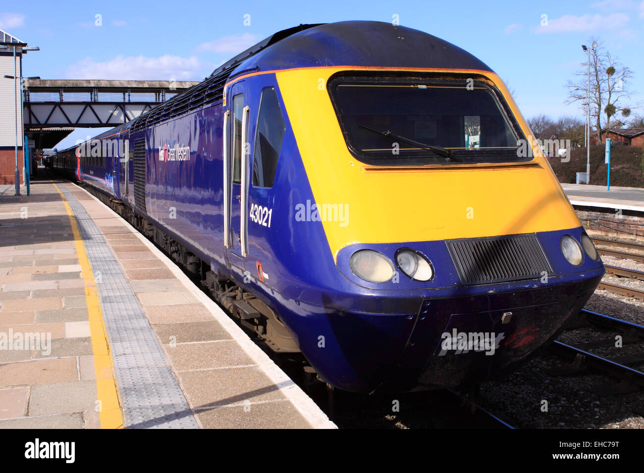 Erste große Western Klasse 43 InterCity 125 Zug am Bahnhof von Hereford UK 2015 Stockfoto