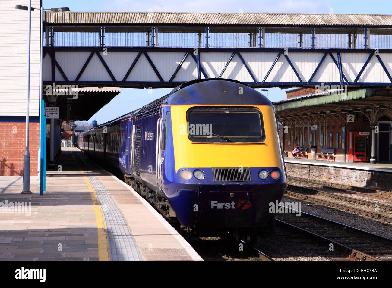 Erste große Western Klasse 43 InterCity 125 Zug am Bahnhof von Hereford UK 2015 Stockfoto
