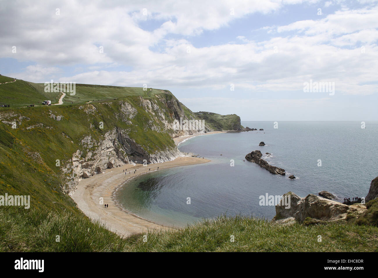Blick auf Mann O'War Bucht, Teil der Jurassic Küste von Dorset, UK Stockfoto