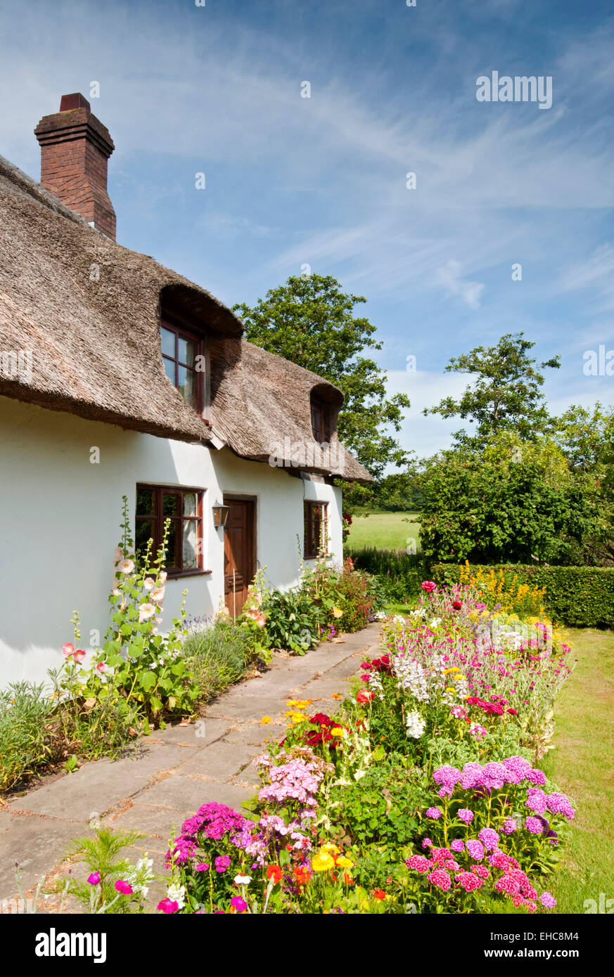 Kidbrook Cottage im Sommer, Comerbach, Cheshire, England, UK Stockfoto