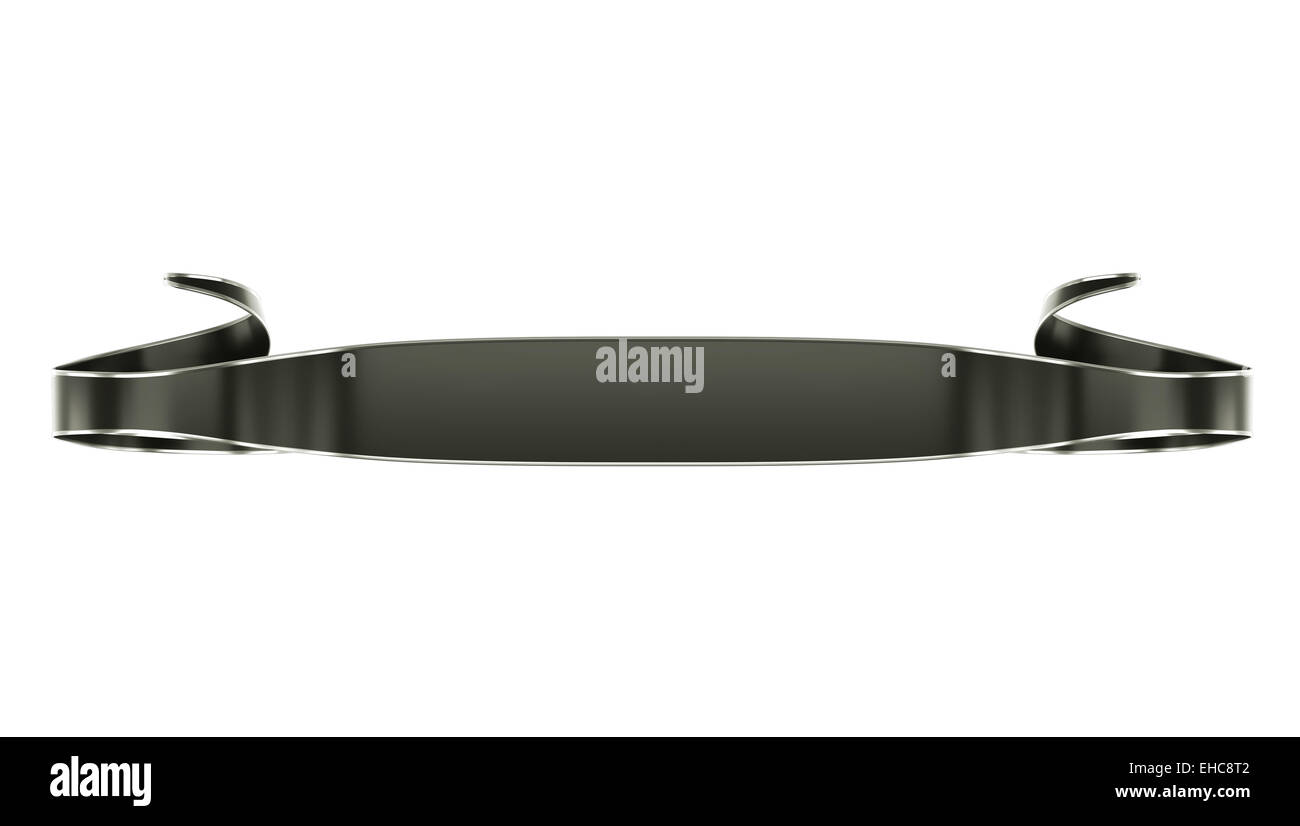 Schwarzes Emblem oder ein Etikett mit locken, die isoliert auf weiss Stockfoto