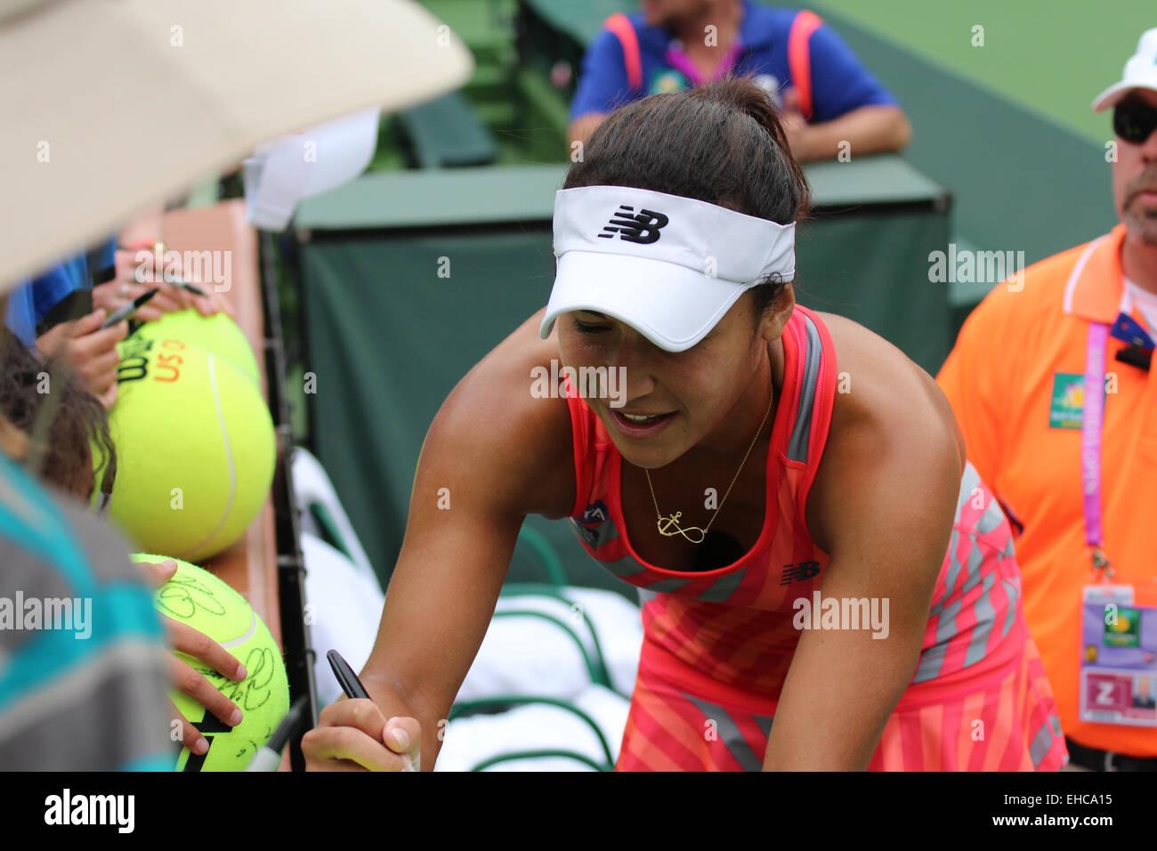 Indian Wells, Kalifornien 11. März 2015 britischer Tennisspieler Heather Watson gewinnt der Frauen Einzel 1. Runde gegen Julia Goerges (Deutschland) bei der BNP Paribas Open. Bildnachweis: Werner Fotos/Alamy Live-Nachrichten Stockfoto