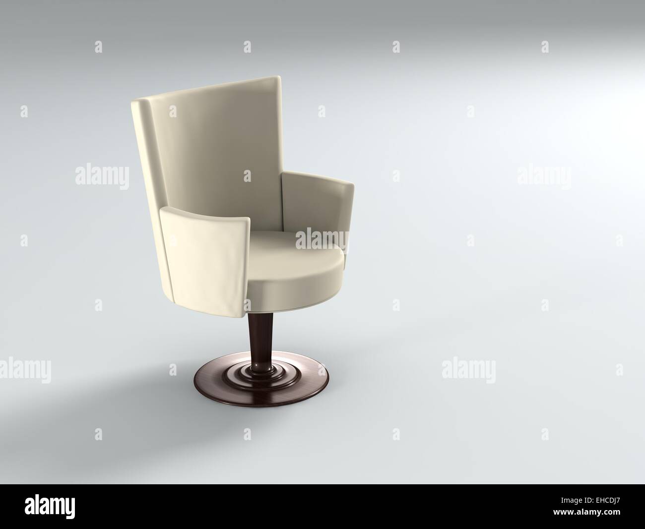 grauen Sie Tuch 3D-Stuhl auf weißem Hintergrund. Stockfoto