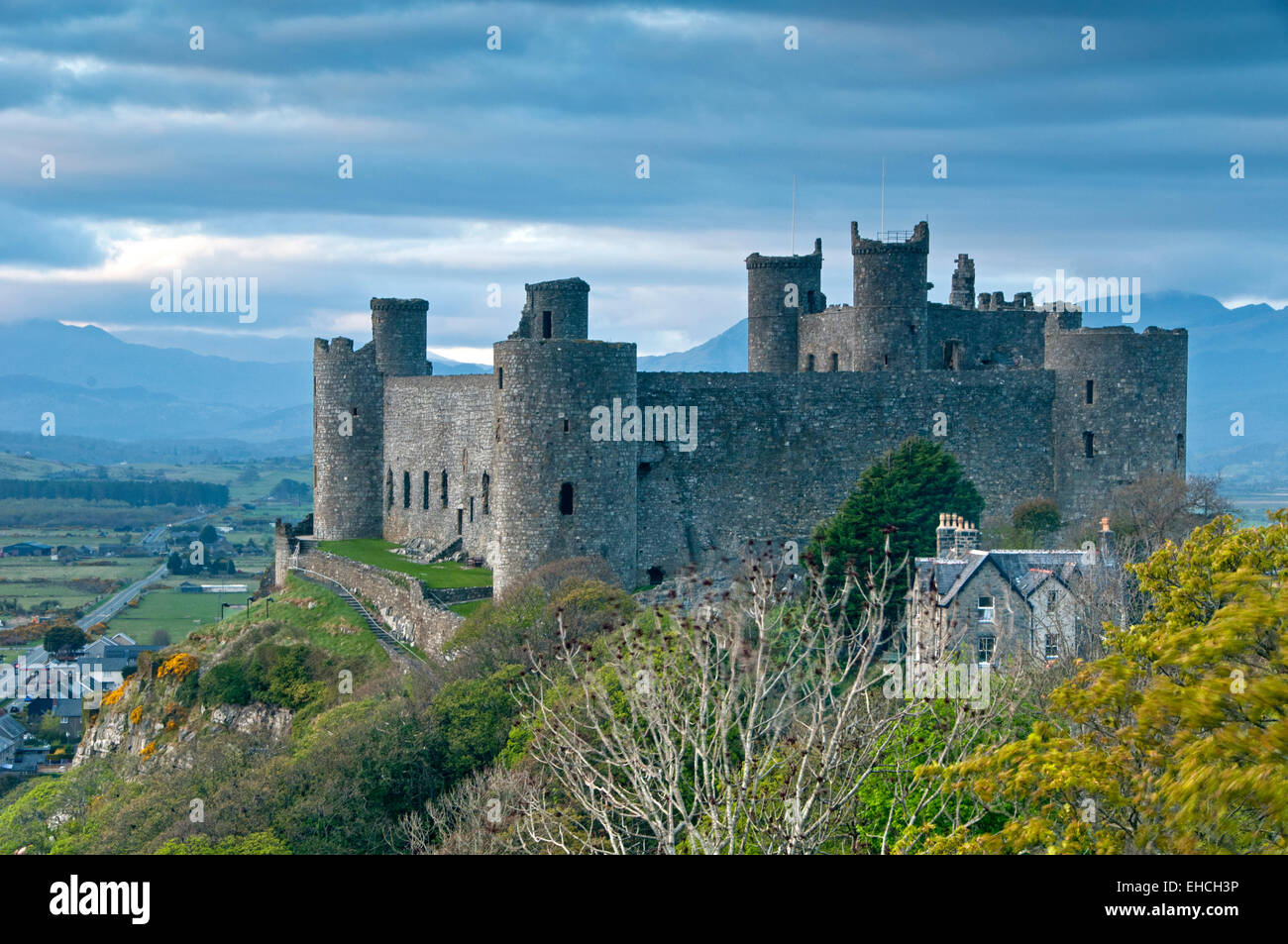 Harlech Castle, Snowdonia-Nationalpark, Gwynedd, Wales, UK Stockfoto