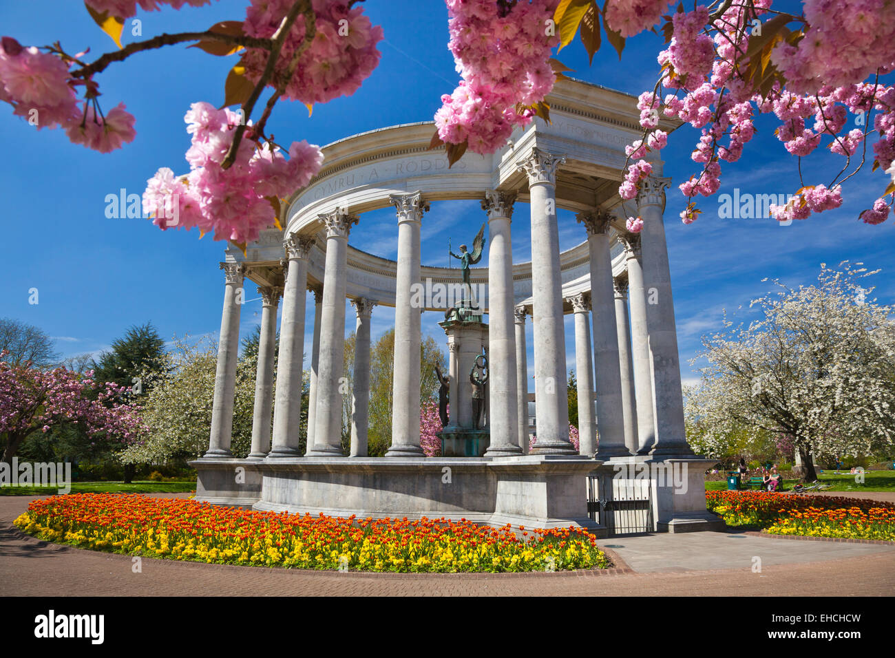 War Memorial Statue, Cathays Park, Cardiff Stockfoto