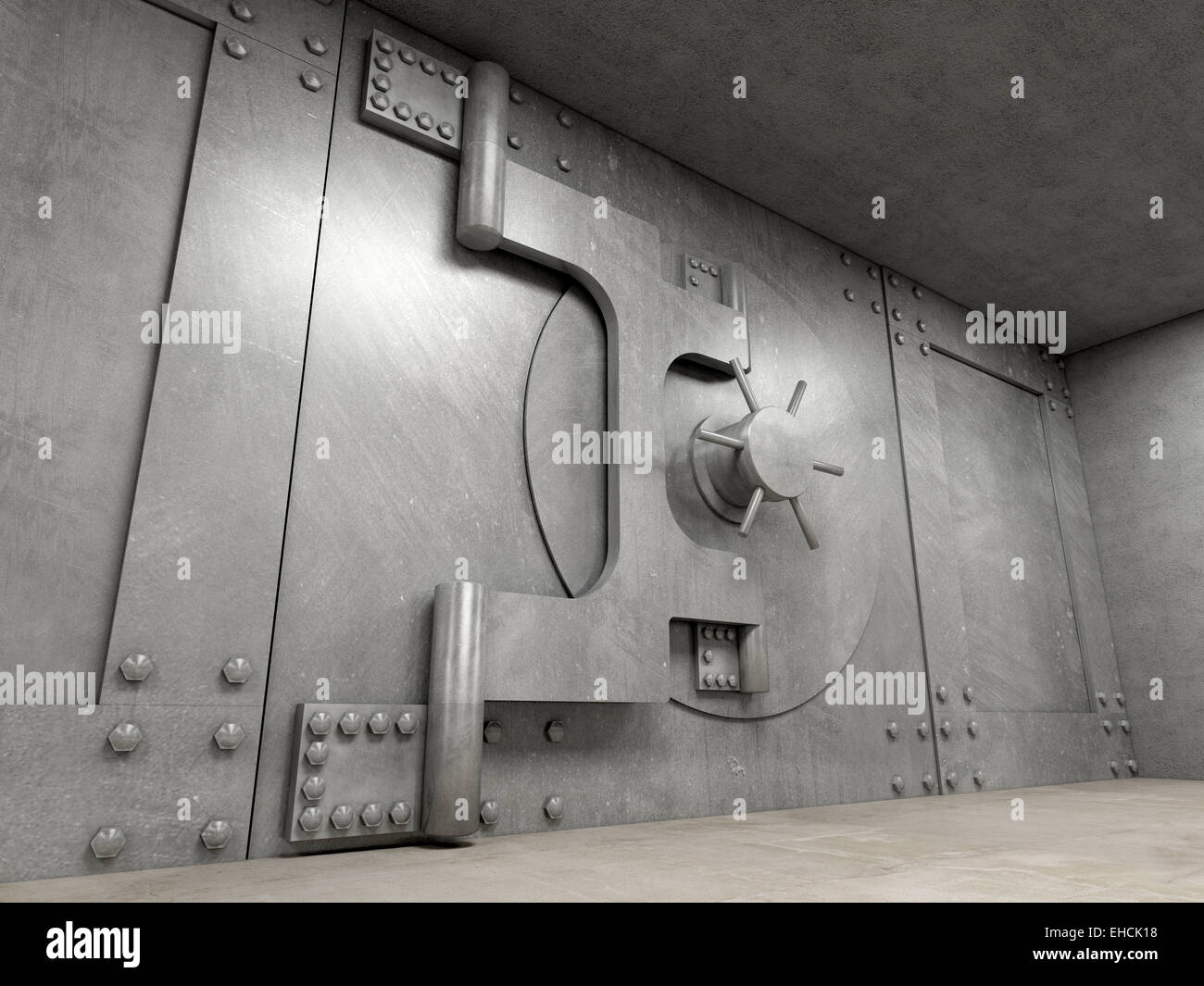 3D-Bild eines klassischen Tresortür Stockfoto