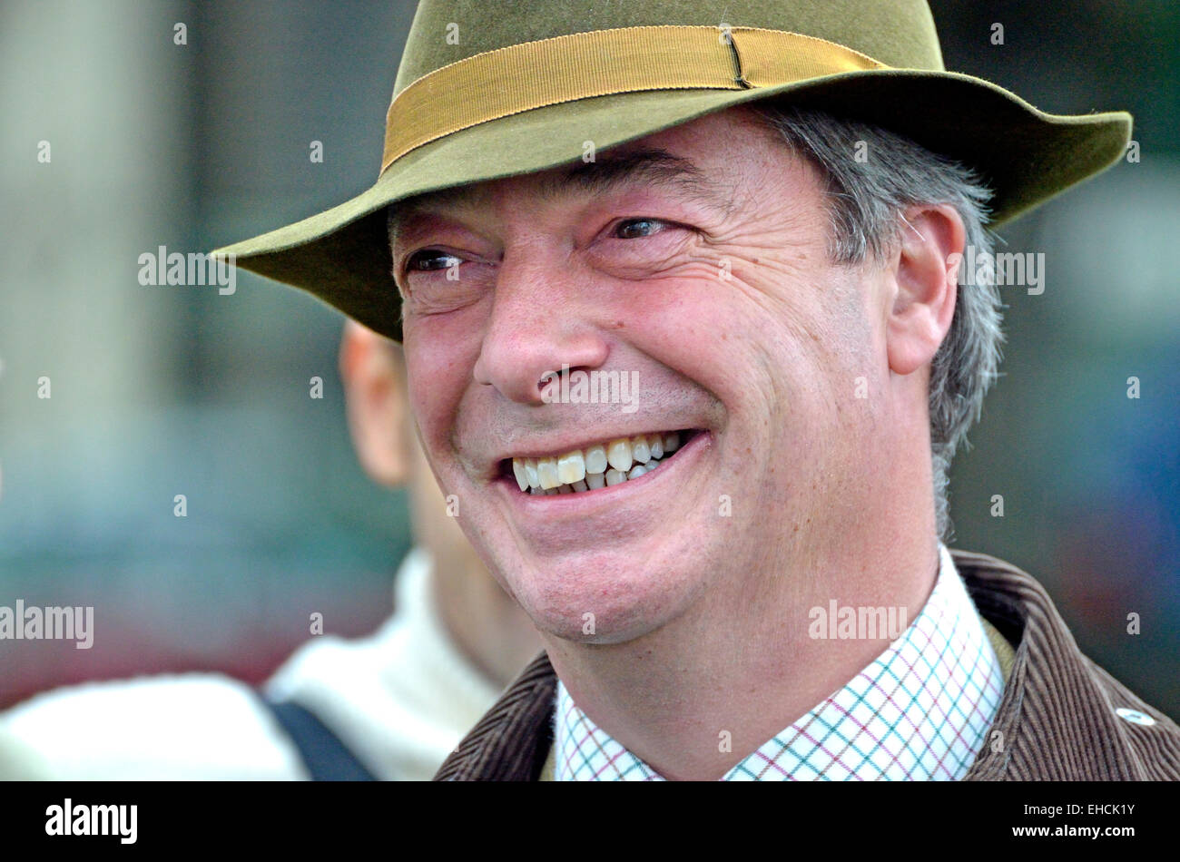 Nigel Farage, MEP. Führer der UKIP, in Rochester Wahlkampf vor November 2014 Nachwahl Stockfoto
