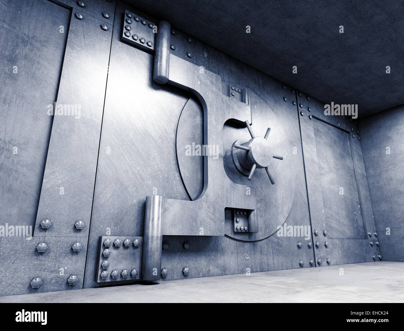 3D-Bild eines klassischen Tresortür Stockfoto
