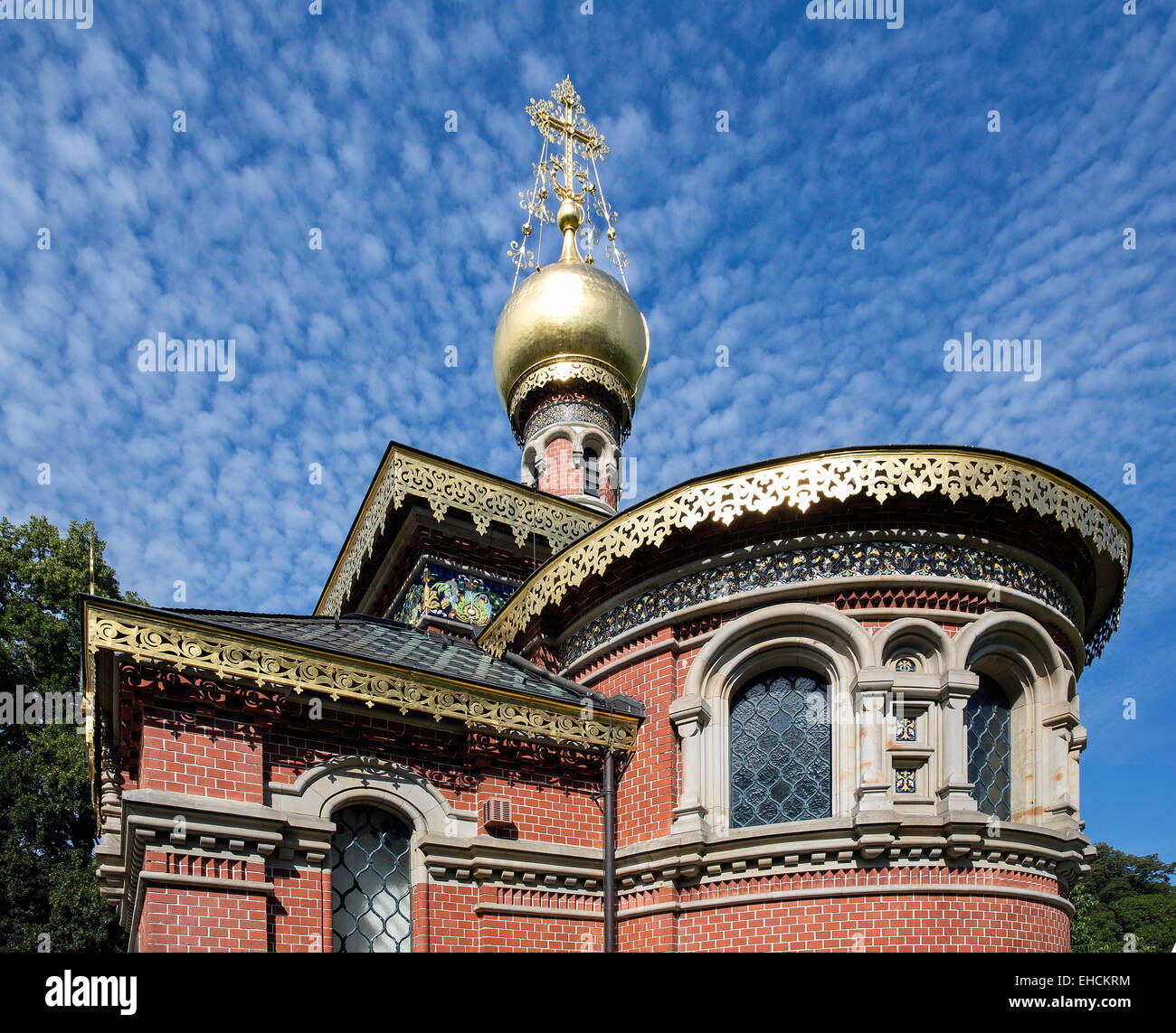 Russisch-orthodoxe Kirche Allerheiligen, russische Kapelle, Kurpark, Bad Homburg, Hessen, Deutschland Stockfoto