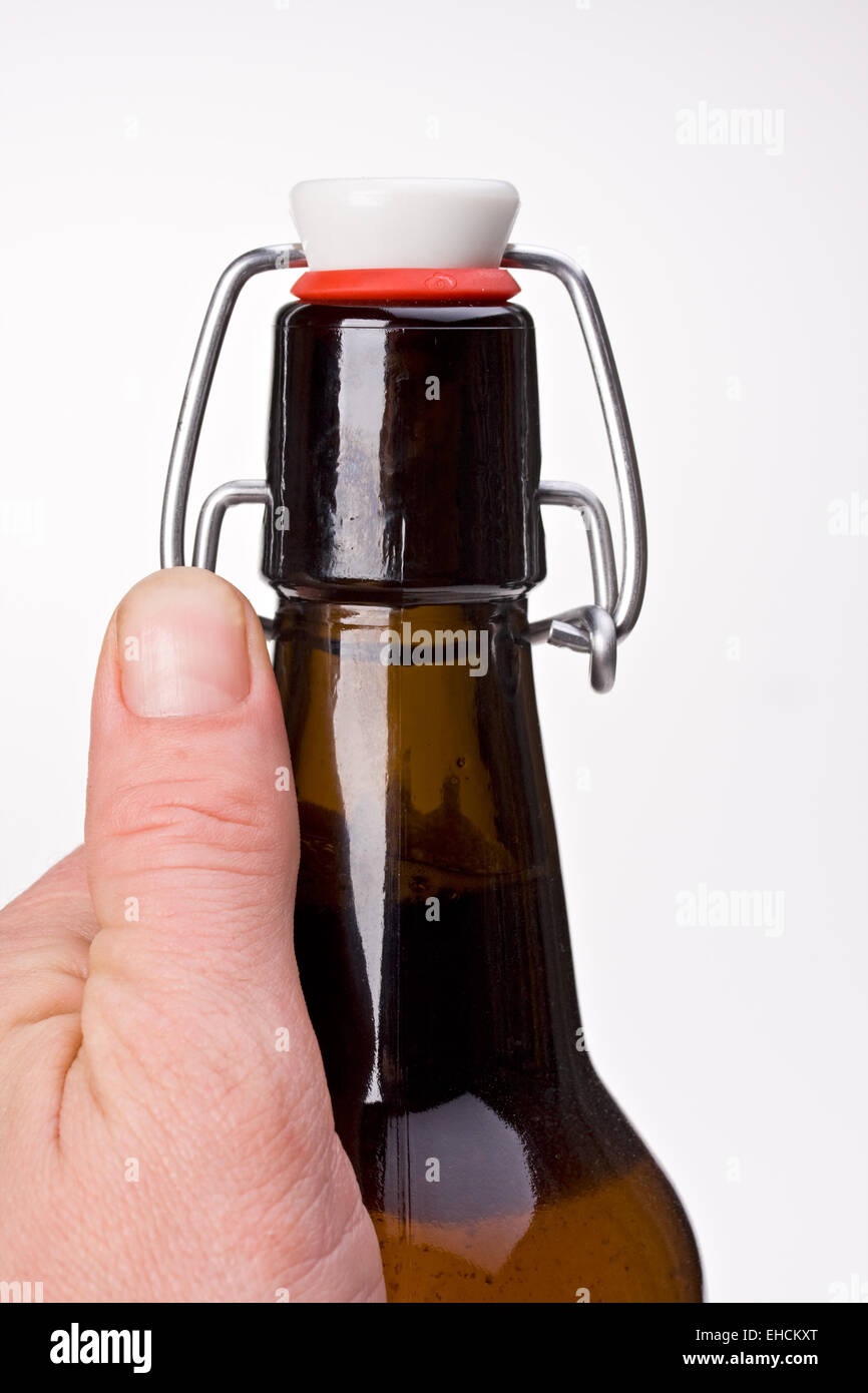 Bierflasche mit Swing-Top-Verschluss Stockfotografie