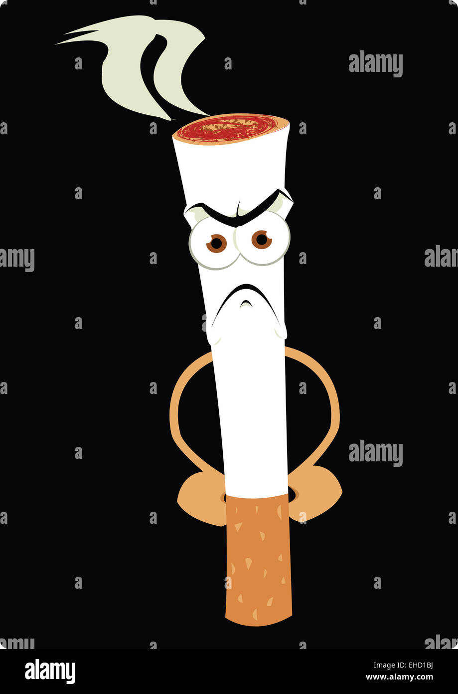 ein Vektor-Cartoon, eine lustige Zigarette darstellt Stockfoto