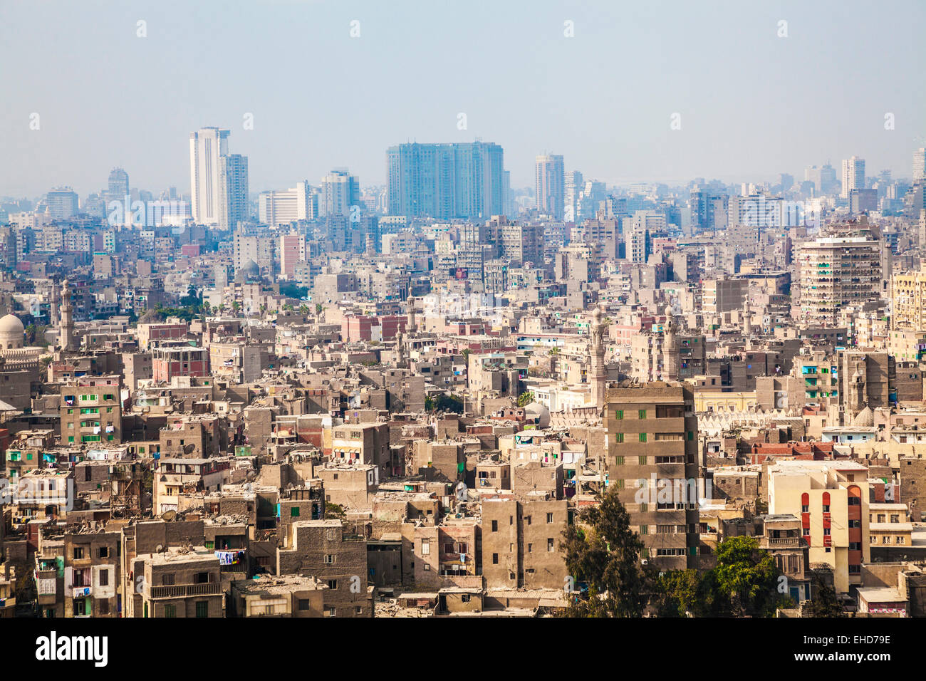 Blick über Kairo von der Zitadelle. Stockfoto