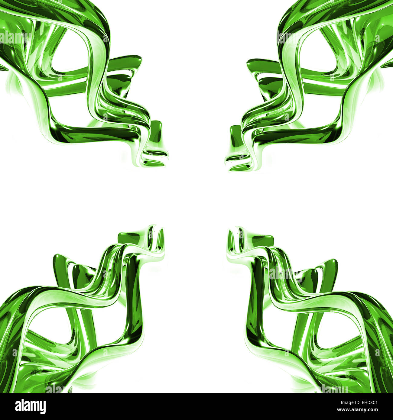 grünes Glas Kaleidoskop Stockfoto