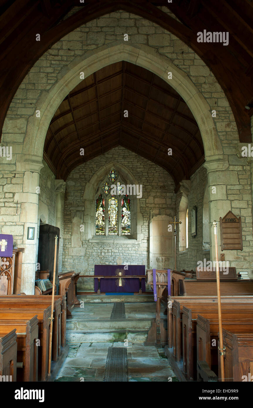 Kirche St. Martin de Tours, Woolstone, Gloucestershire, England, UK Stockfoto