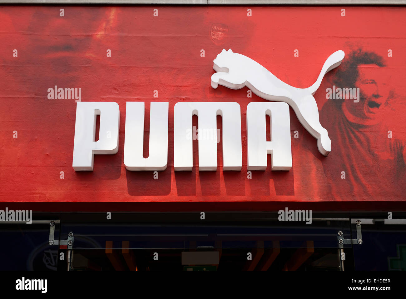 PUMA Shop Zeichen, Carnaby Street, London, UK. Stockfoto
