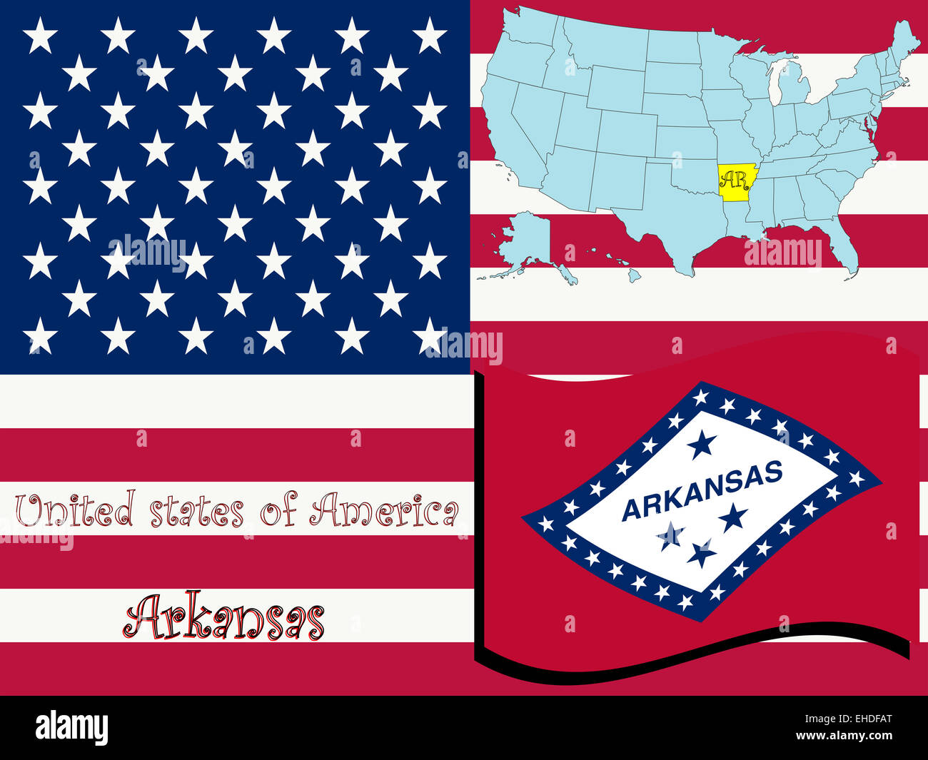 Arkansas Zustand Abbildung Stockfoto