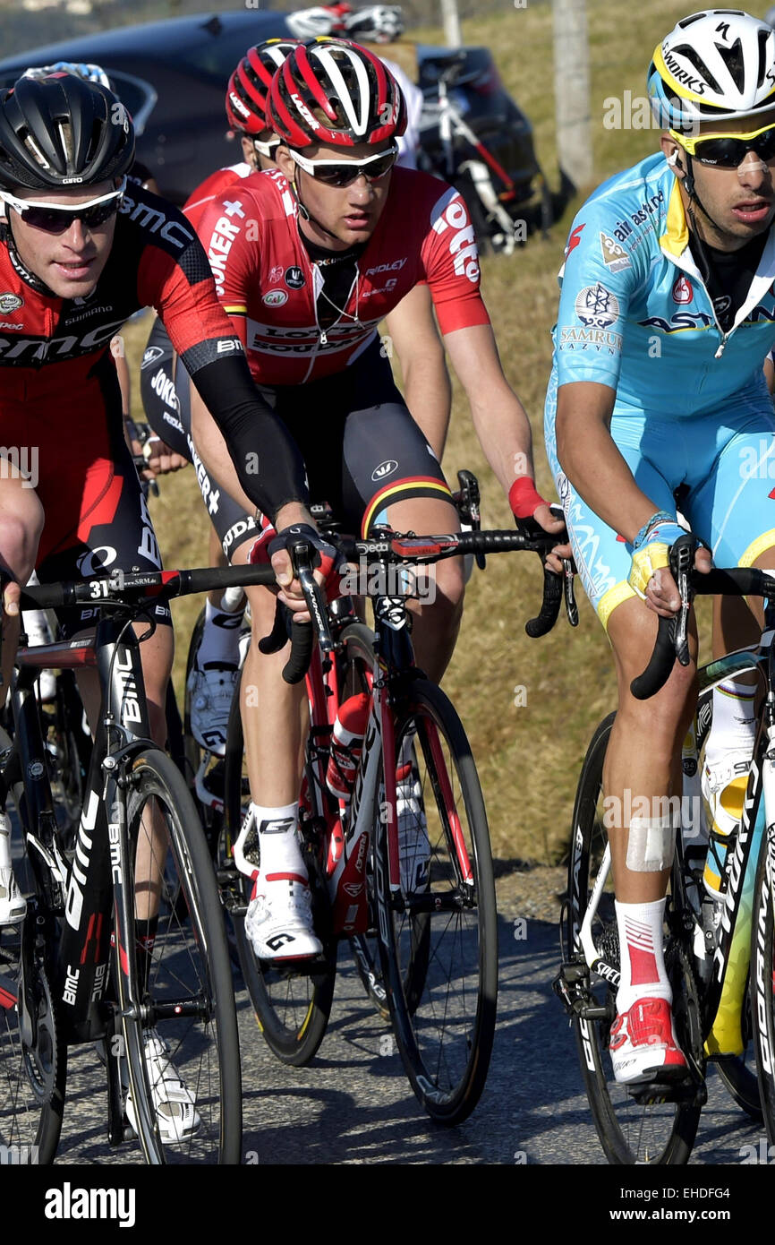 12.03.2015. Varennes-Sur-Allier, Croix de Chaubouret, Frankreich. Paris, schöne Radtour. Tim WELLENS BEL Stockfoto