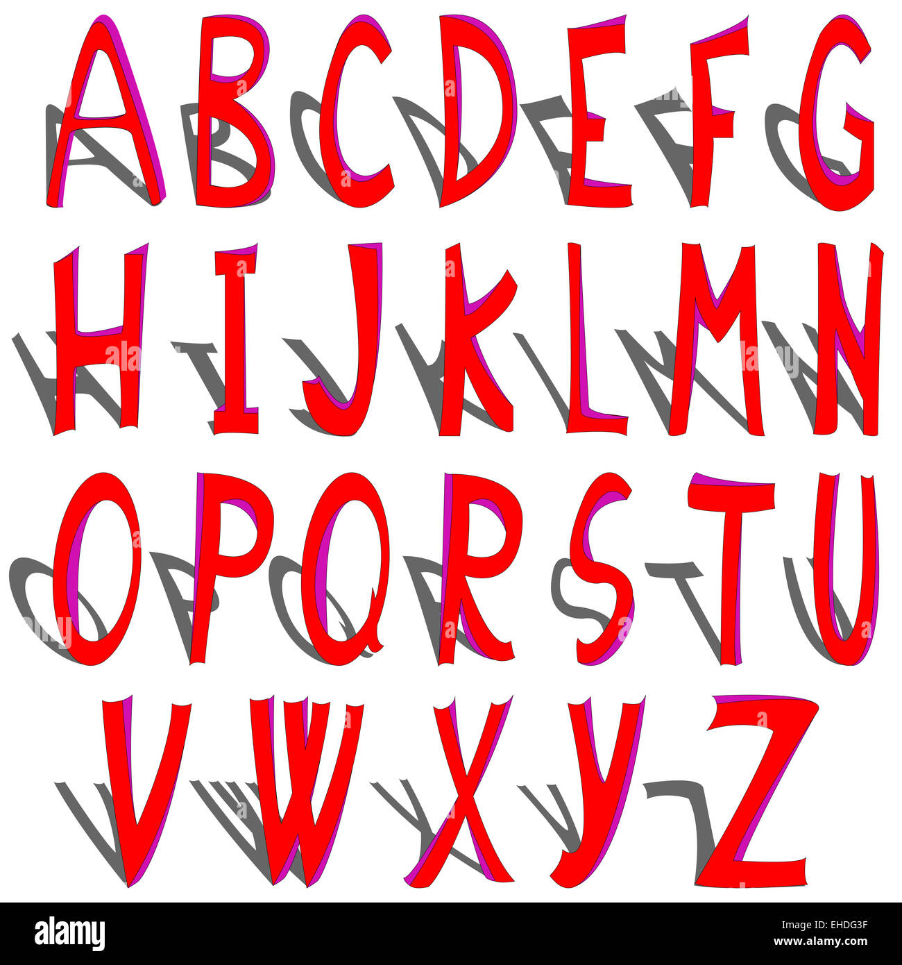 schattierte alphabet Stockfoto